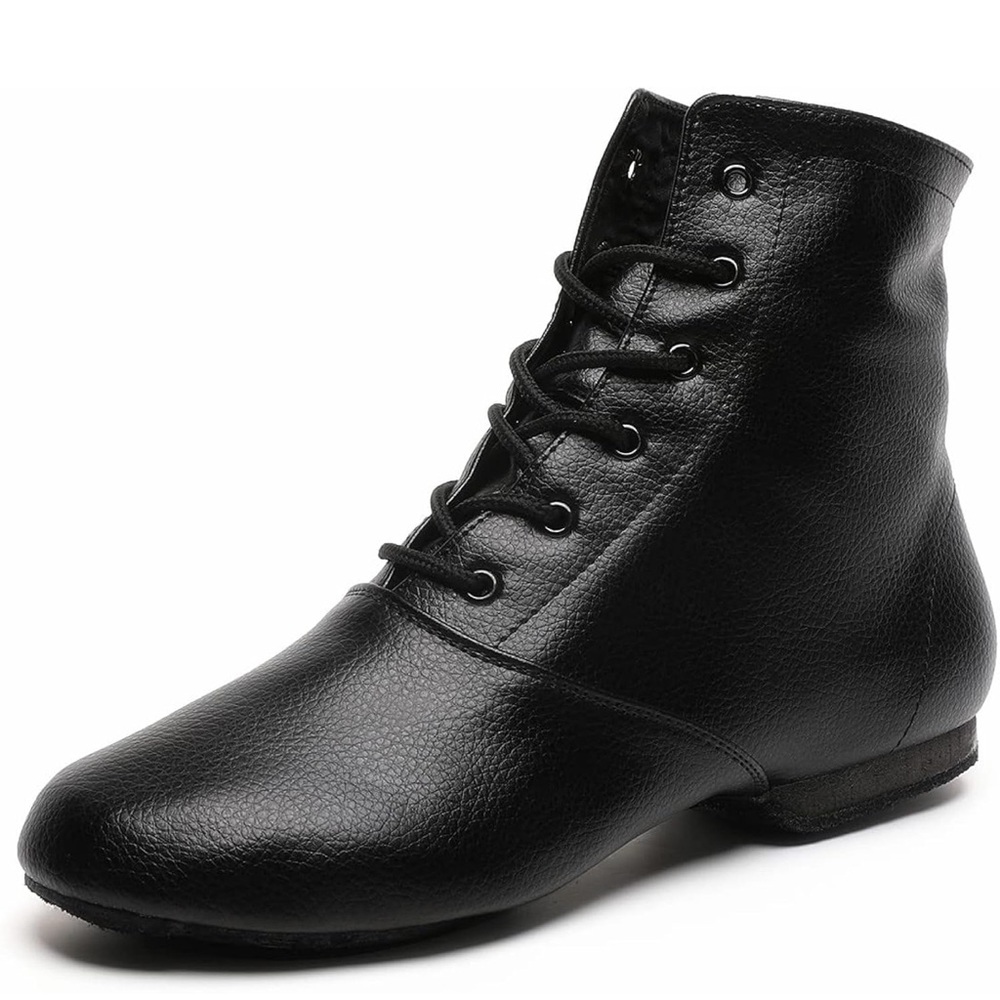 Black Lace-Up Ankle Boots